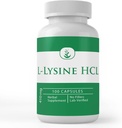 PURE αρχικά ΣΥΣΤΑΤΙΚΑ L-Lysine HCL (100 κάψουλες) Πάντα καθαρό, χωρίς πρόσθετα ή πληρωτικά, Εργαστήριο Επαληθευμένο