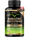 Bariatric Multivitamin - 45 mg Iron Supplements - Made in USA - for Women & Men - All-in-One, 21 Essential Vitamins - Gastric Sleeve Support - Free of Sugar, Gluten & Soy - 180 Capsules, Once Daily