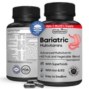 Bariatric Multivitamin with Iron – Post Bariatric Surgery – Gastric Bypass & Sleeve Support – for Women & Men – Easy to Swallow – B12, B6 & 42 Superfoods –Gluten-Free- 120 Caps 2-Month Supply