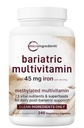 Micro Ingredients Methylated Bariatric Multivitamin with 45mg Iron for Women & Men, 240 Veggie Capsules | 23-in-1 Essential Vitamins with D3, K2, Zinc & More| No Fillers, Non-GMO