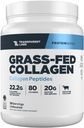 Transparent Labs Grass-Fed Collagen Peptides Powder - Collagen Powder for Women & Men, 22G Bovine Hydrolyzed Collagen Peptides Powder for Skin, Hair, Joint & Muscle Recovery - Unflavored, 30 Servings