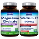 Innate Vitality Magnesium Glycinate & Vitamin B12 Bundle, No Gluten & Vegan, Magnesium (120 Caps) & Vitamin B12 1000mcg (90 Fast Dissolve Tabs), Value Pack, Bundle & Save