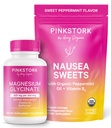 Pink Stork Mood and Stomach Relief Bundle - Magnesium Glycinate and Organic Peppermint Sweets for Morning Sickness and Motion Sickness, Mood Support