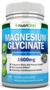 Magnesium Glycinate - 1600 mg - 180 Vegan Capsules - Maximum Absorption - Chelate Vegan Supplement - High Bioavailability - Great for Heart Health and Muscle Cramps