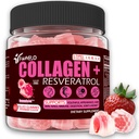 Multi Collagen Gummies Hydrolyzed Type I, II, III, V, X Plus Resveratrol Hyaluronic Acid & Biotin Gummies for Hair Skin and Nails Vitamins | Multi Collagen Peptides | Sugar Free