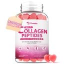 Multi Collagen Peptides Gummies, Collagen Gummies for Women & Men, Type I,II,III,V,X Protein with Biotin, Hyaluronic Acid, Vitamin C for Healthy Skin Support, Strawberry Flavored, Sugar Free, 60Cts