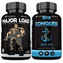 ONL Testosterone Booster & Vitality Bundle for Men – Major Load + Conquer – Energy, Strength & Fertility Support – with Tongkat Ali, Maca Root, Horny Goat Weed & Tribulus Terrestris (60 Ct Each)