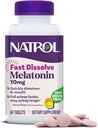 Natrol Fast Dissolve Melatonin 10 mg, Melatonin Supplements for Restful Sleep, Sleep Support for Yetişkinler, 60 Citrus-Flavored Tabletler, 60 Güne kadar
