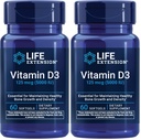 Life Extension Vitamin D3 125 mcg (5000 IU), Bone Health, Brain Performance, Immune System Support, Gluten-Free, Non-GMO, Once Daily, Two-Month Supply, 60 Softgels (Pack of 2)