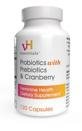 vH Essentials Probiotics for Women with Prebiotics, Cranberry & Vitamin C - 120 Κάψουλες (60 Day Supply) - Probiotics Support Gut Balance, Health & Urinary Tract Health for Women