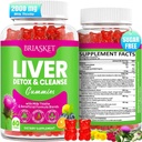 Liver Detox Cleanse & Repair, 2000 mg Milk Thistle Liver Detox, Liver Support Supplement with Glutathione, Dandelion Root, Turmeric & Artichoke, 23-in-1Herbal for Liver & Gut Health, Vegan, 60 Gummies