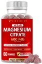 Vitboost Magnesium Citrate Gummies 600mg - 60 Count Vegan Magnesium Gummies for Relaxation & Muscle Support - Natural Raspberry Flavor - Non-GMO, Gluten Free, Plant Based