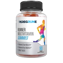 Runner Multivitamin Gummies - Καθημερινή βιταμίνη για τρέξιμο με βιταμίνες A, C, D, E, και B Complex – 50% λιγότερη ζάχαρη – Αντιοξειδωτικά, ανάκτηση, αντοχή, και την ενέργεια Gummy – Πιστοποιημένη λειτουργία Sup