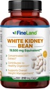 FineLand White Kidney Bean Extract 10:1 – 19,500 mg Equivalent per Serving, 210 Vegan Capsules – Supports Carb Metabolism & Digestive Comfort – Non-GMO, Made in USA