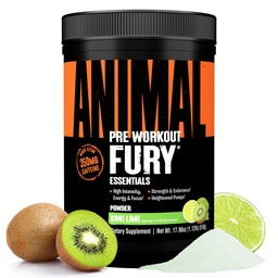 Ζώων Fury Pre προπόνηση σε σκόνη - Kiwi Lime, 350mg καφεΐνη, BCAA Amino Acids, 2g Beta Alanine, Κιτρουλίνη & Τυροζίνη, ενέργεια, εστίαση, δύναμη, αντοχή, προεργασία για άνδρες & γυναίκες, 30 υπηρεσίες
