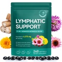 240 Softgels 21-in-1 Liposomal Lymphatic Drainage Supplements, 4275mg Lymph System Support Supplement for Women & Men,Herbal Blend,with Dandelion, Burdock, Echinacea,Rutin, Turmeric,Cleavers & More