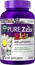 PURE Zzzs Kids, Kids Melatonin Gummy, Sleep Aid, χαμηλή ποσότητα μελατονίνης για παιδιά, με χαμομήλι και λεβάντα, μελατονίνη 1 mg, μελατονίνη Gummies Παιδιά, μούρο Γεύση, 72 Gummys ύπνου