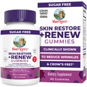 MaryRuth's Skin Restore + Renew Gummies With Hyaluronic Acid | Skin Hydration | Clinically Shown in Women to Reduce Fine Wrinkles & Improve Skin Firmness | Vegan Collagen Production | 60 Gummies