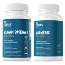 Dr. Tobias Omega 3 Algae Oil Turmeric Curcumin, Joint Support, Brain Function, and Overall Vitality, Non-GMO, Vegan