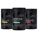 Sports Research® Vegan Supplements Pack - Vegan Omega 3-6-7-9 - 1200 mg of Multi-Spectrum Omega Fatty Acids + D3 + K2 + CoQ10 (100mg)