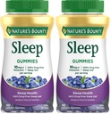 Nature's Bounty 10 mg Melatonin Gummy, 100% Drug Free Sleep Supplement, 10 mg, Blueberry, 140 Ct (Pack of 2)