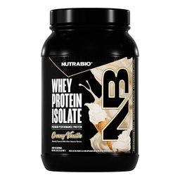 NutraBio 100% Whey Protein Isolate Protein Powder, 25g Protein with Complete Amino Acid Profile, Non-GMO, Soy & Gluten Free, Low Carb, Low Calorie Whey Protein Powder, Creamy Vanilla, 2 Lbs