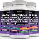 NEW AGE Magnesium Supplement -Powerful Glycinate Citrate Oxate Oxate Taurate Aspartate Aspartate Gluconate Orotate & Mag Chloride Manganese Rhealth and Bone Strength, Κοινή Υποστήριξη- 270 Count