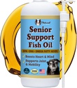 Natural Dog Company Omega 3 Fish Oil for Senior Dogs Supplement – Support Mobility, Skin, Coat, Heart & Brain, with Turmeric, Salmon & Fish Oil for Aging Dogs, Liquid Canine Supplement, 16oz