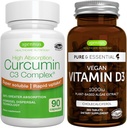 Vegan Vitamin D3 + Υψηλή Απορρόφηση C3 Complex, Vegan Bundle, 365 1000iu Vitamin D3 Tablets + 300% Μεγαλύτερη Απορρόφηση Κουρκουμινοειδή με ταχεία πρόσληψη, από Igenus