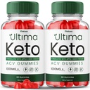 (2 Pack) Ultima Keto ACV Gummies - Ultimate Keto Plus ACV Apple Cider Vinegar 525 MG ανά Gummy, Ultimaketo+ACV Συμπλήρωμα Όλα τα φυσικά συστατικά Premium Advanced Formula (120 Gummies)