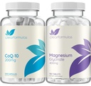 Clear Formulas Magnesium Glycinate & CoQ10 200mg Bundle | Energy Mood and Brain Support Bundle with High Absorption Magnesium and Coenzyme Q10 Supplements