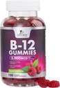 B12 Vitamins Energy Gummies 3000 mcg - Extra Strength B 12 Gummy for Movembol & Immune System Support - Chewable Dietary B12 Συμπληρώματα για ενήλικες & παιδιά Caffeine Free Gummy Vitamin - 120 Gummies