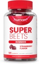 HumanN SuperBeets Φράουλα Καρδιές Gummies - Beetroot & Grape Seed Extract, 120 Count