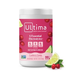 Ultima Repleniser Daily Electrolyte Powder Drink Mix – Χωρίς ζάχαρη – Cranberry Cosmo, 90 Σερβιρίσματα – Ενυδατική σκόνη με 6 Ηλεκτρόλυτα και Ιχνηλάτηση Ορυκτών – Κετοφιλικό, Μη ΓΤΟ