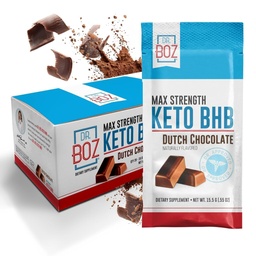 Dr. Boz - Keto BHB σκόνη - Ολλανδική σοκολάτα, 20 φακελάκια - Αύξηση της ενέργειας & μείωση των κραδασμών - Max συμπλήρωμα διατροφής δύναμη - ΗΠΑ Made - 11,7oz (332g)