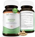 Binder Blend - Toxin Binder Supplement, Κάψουλες Detox για ένα υγιές έντερο - 180 κάψουλες - 90 Σερβιέτες - 960mg Ενεργοποιημένο Ανθρακό & 480mg Βιολογικό Chlorella - Ανακούφιση - Πηλός Μπεντονίτη
