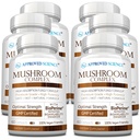 Approved Science Mushroom Complex - Support The Immune System and Cognitive Function - with Lion’s Mane, Chaga, Reishi, Turkey Tail, Shiitake, Oyster, and More - 6 Month Supply - Vegan
