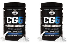 PMD σπορ CG5 Premium Creatine & L σκόνη γλουταμίνης, ανάκτηση ενέργειας, να οικοδομήσουμε Lean μυών, αύξηση απόδοσης προπόνησης, μέγιστη δύναμη πριν από την προπόνηση & μετά την προπόνηση, χωρίς γεύση, 60 υπηρεσίες (πακέτο του 2)