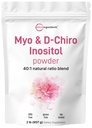Micro Ingredients Myo-Inositol & D-Chiro Inositol Powder, 2lb (442 Servings) | 40:1 Ideal Ratio Inositol Supplement for Women | Supports Hormonal Balance & Ovarian Health | Non-GMO, Vegan, Filler-Free