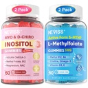 NEVISS 2Pack Myo-Inositol & D-Chiro Inositol Gummies + 2Pack L Methylfolate Gummies & Methyl B12