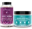 Move & Glow Collagen Pills and Regulate MAX Powder Bundle - Vegetarian Collagen Support for Skin, Joints + Myo-Inositol D-Chiro Inositol for Hormone Balance - 60 Capsules + 60 Servings Powder