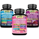 Cortisol & Myo-Inositol + Saffron – Cortisol Balance, Hormonal Support & Mood Aid with Ashwagandha, L-Theanine, D-Chiro Inositol, Green Tea, Lutein & Zeaxanthin Saffron Complex