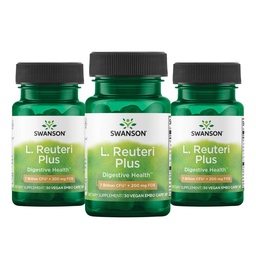 Swanson L. Reuteri Probiotic Plus w/L. Rhamnosus L. Acidophilus & FOS Prebiotic Digestive Support - Προάγει την υγεία των ορνίθων w/ 7 Δισεκατομμύρια CFU ανά κάψουλα - (30 κάψουλες λαχανικών) (3 Συσκευασία)