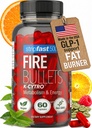 Fire Bullets Weight Loss Pills for Women & Men, Fat Burner GLP-1 Support, Appetite Suppressant, Diet Pills with Green Tea & Cayenne, 60 Capsules