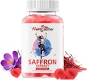Yetişkinler Çocuklar için Saffron Gummies - Organik Saffron Extract Supplement for Men Women Sugar Free for Mood Balance Support Better Sleep Metabolism with Vitamins Non GMO Strawberry Flavored 30 Days Supply