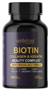 Hyaluronic Acid, Biotin, Collagen, Keratin, Cucurma, Vitamins 25,000 Beauty Complex, 60 Veggie Capsules, Hair Growth, Nail Join Bone Health Supplement