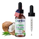 Liposomal Vitamin D3 K2 (MK-7) Liquid Drops with MCT and Olive Oil | Vitamin D3 5000iu | Bone & Heart Health | Immune & Joint Support Supplement | Maximum Absorption| Made in USA