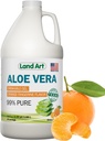 Pure Aloe Vera Drinkable Gel - Orange Tangerine Flavored - Cold-Processed Inner Filet - from Organic Fresh Leaves from Texas - for Heartburn Relief - Acid Reflux - 64 fl oz