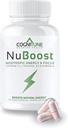 CogniTune NuBoost Energy & Focus Brain Supplement, Caffeine L-Theanine, Vitamin B12, Rhodiola + BioPerine, No Crash, Jitter Free 100 mg Caffeine Pills, Clean Nootropic Brain ATM, 60 Ct